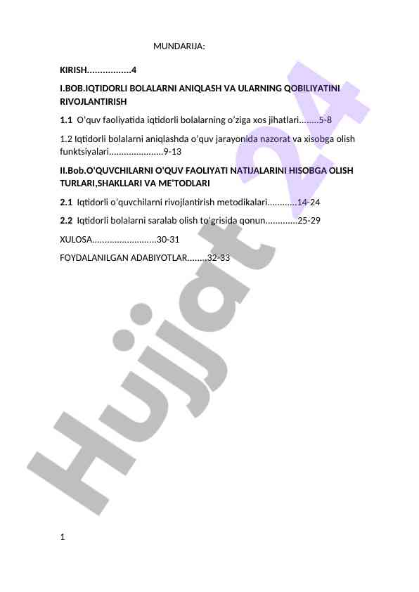 Iqtidorli bolalarning aniqlanishi va rivojlantirish
