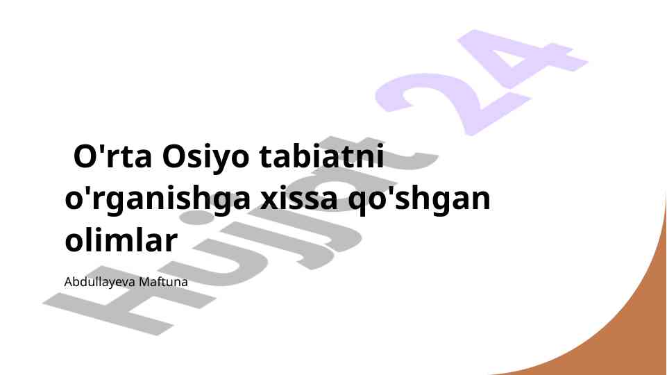 O'rta osiyo tabiyatiga o'rta asr allomalari ta'siri