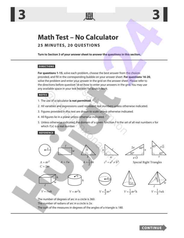 Matematik testlar bo'yicha javoblar