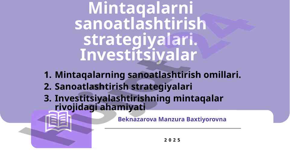 Mintaqalarni sanoatlashtirish strategiyalari