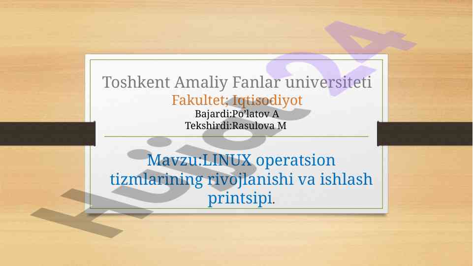 Linux operatsion tizimining rivojlanishi va ishlash printsipi