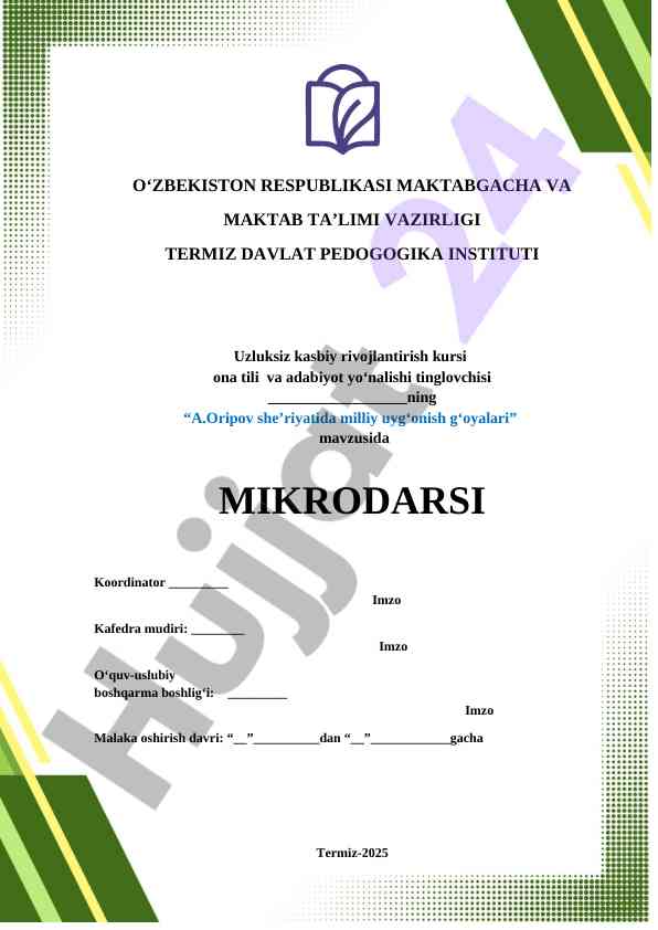 A.oripov she’riyatida milliy uyg‘onish g‘oyalari