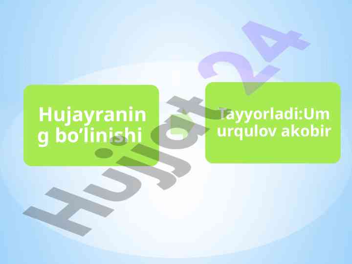 Hujayra bo'linishi va mitozning biologik ahmiyati
