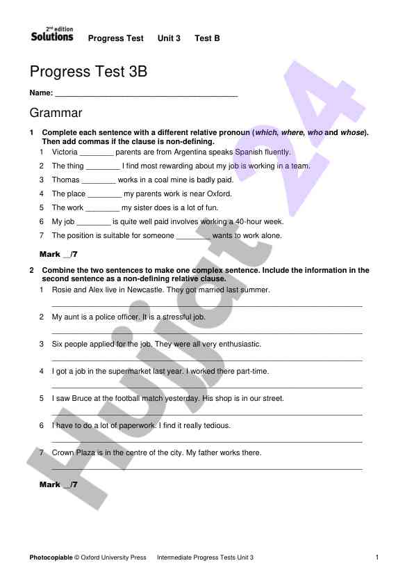 Progress test unit 3 b grammar exercises