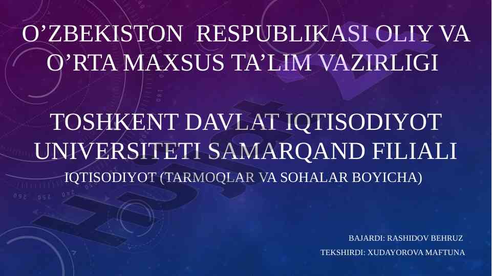 Jahonning global iqtisodiy muammolari tahlili