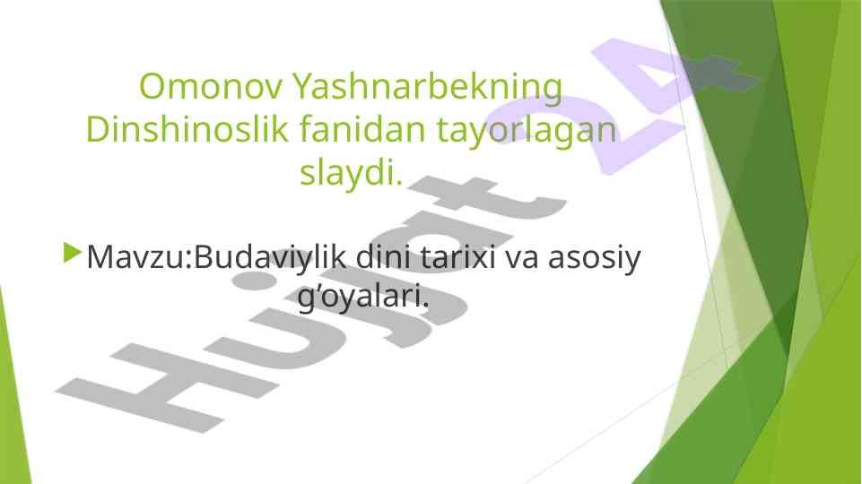 Budaviylik dini tarixi va asosiy g'oyalari