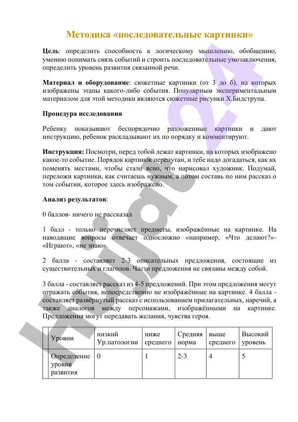 Методика последовательные картинки для развития речи