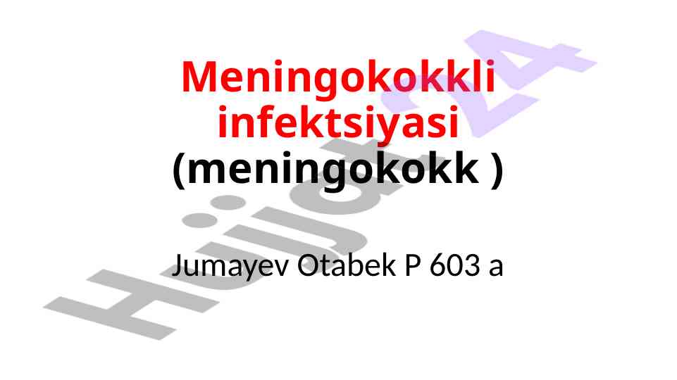 Meningokokkli infektsiya va uning ta'siri