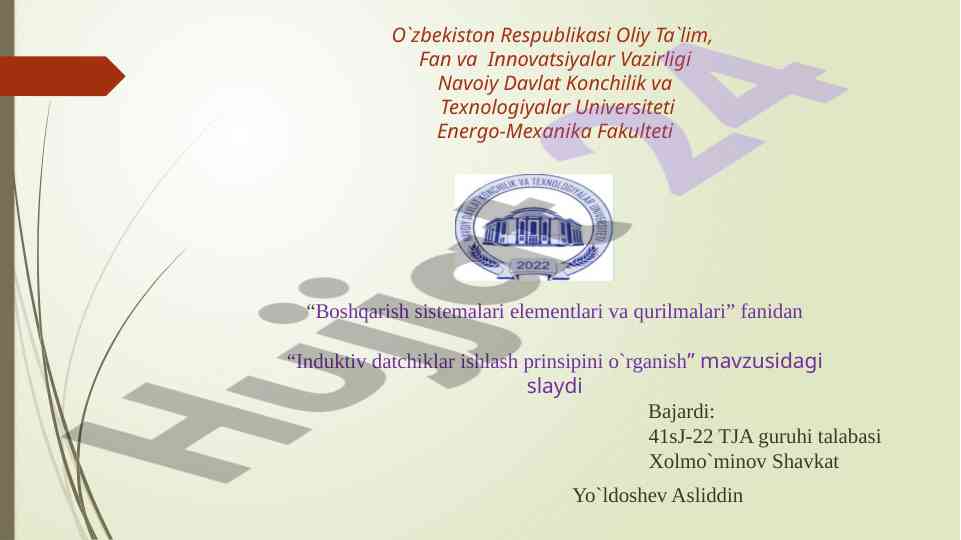 Induktiv datchiklar ishlash prinsipi o‘rganilishi