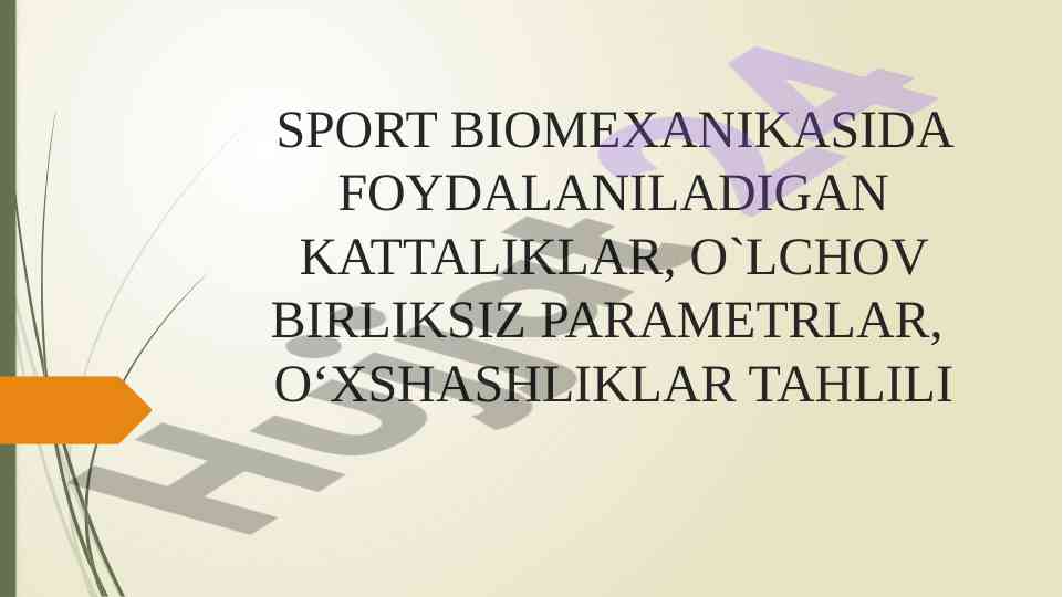 Sport biomexanikasida o‘lchov birliklari tahlili