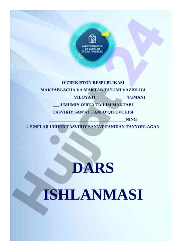 2-sinf tasviriy san'at Barmoqlar bilan chizish