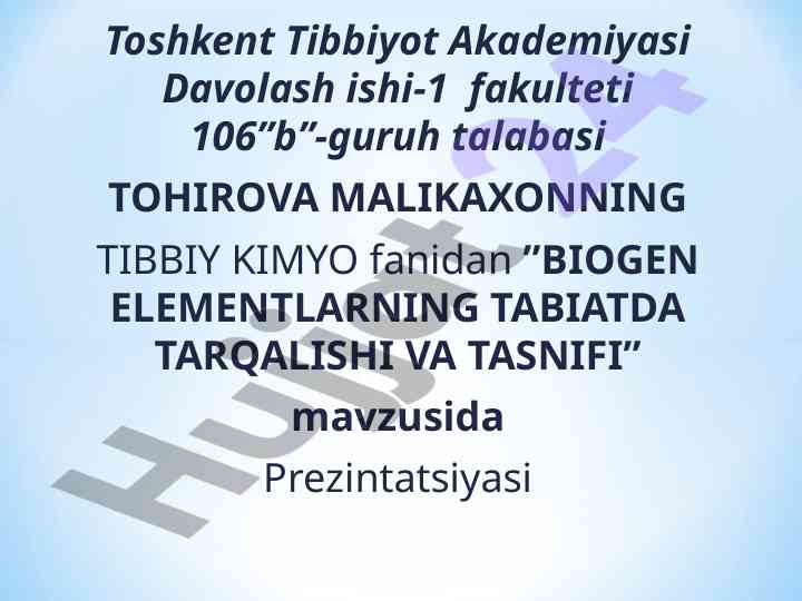 Biogen elementlarning tabiatda tarqalishi va tasnifi