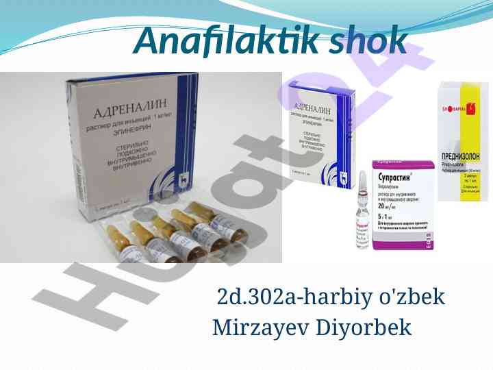 Anafilaktik shok: sabablari va birinchi yordam
