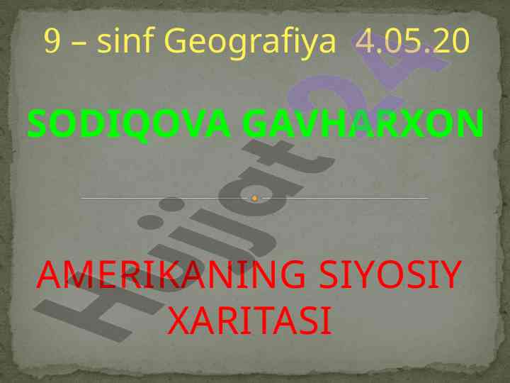 Amerikaning siyosiy xaritasiga qisqacha tahlil