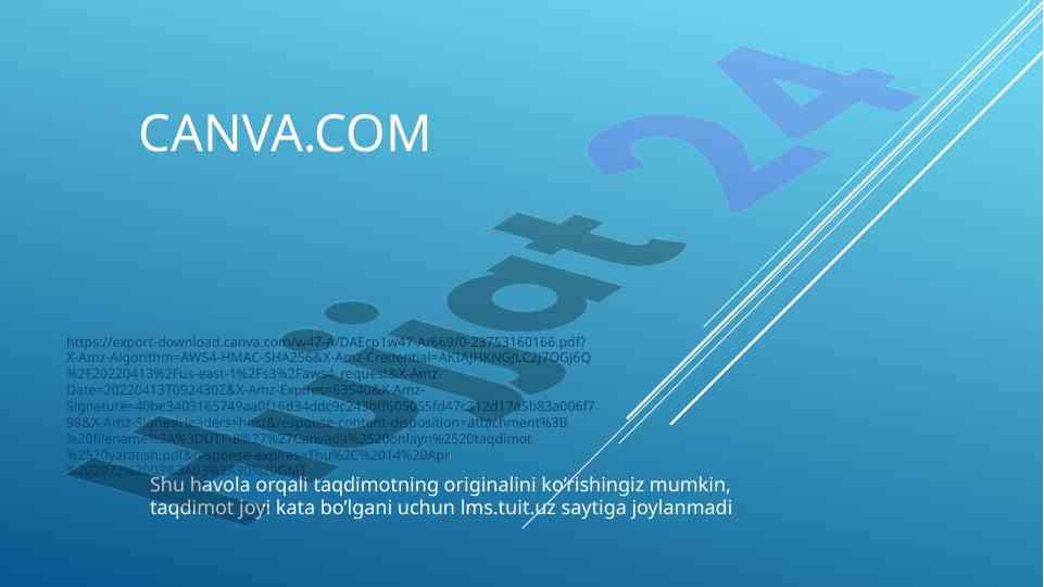 Canva.com online taqdimot yaratuvchisi