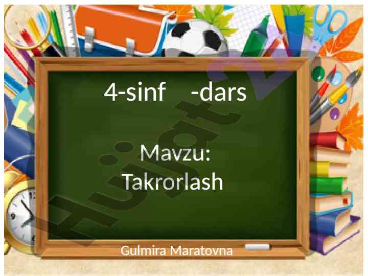 Takrorlash mavzusi 4-sinf dars ishlanmasi