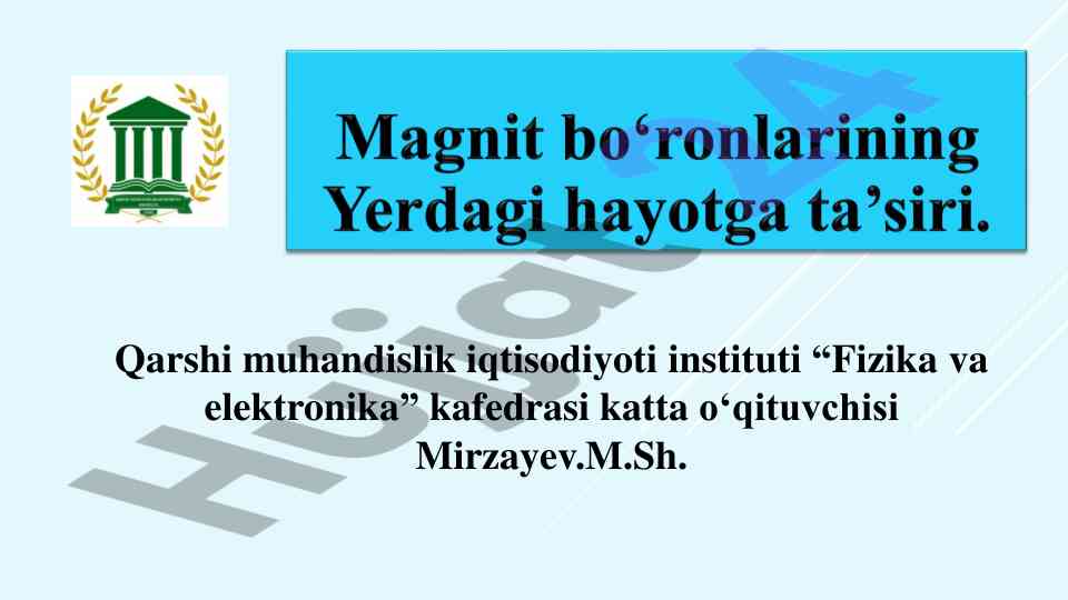 Magnit bo‘ronlari va yerga ta’siri tahlili