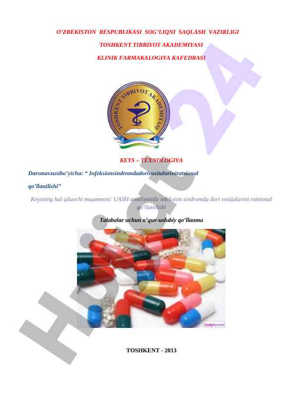 Infektsion sindromda dorivitalarni ratsional qo‘llanilishi