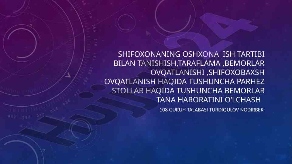 Bemorlar ovqatlanishi va parhez stollari tushunchalari