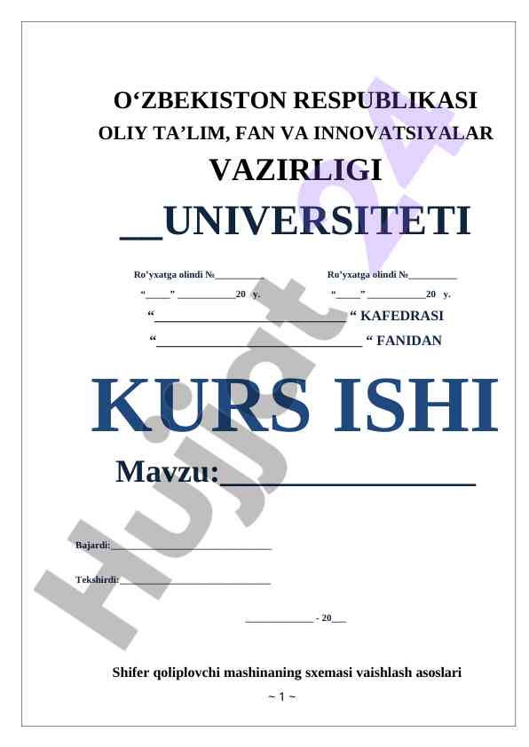 Shifer Qoliplovchi Mashinaning Sxemasi