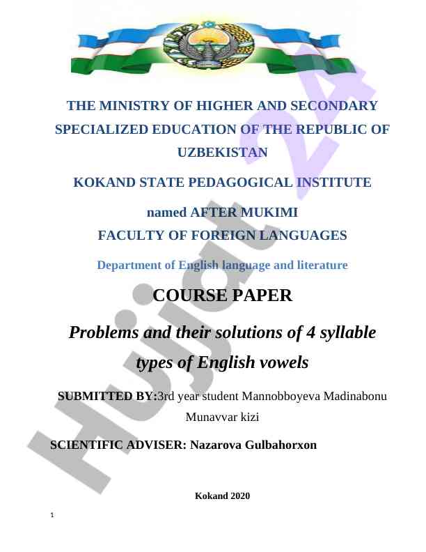 Problems And Their Solutions Of English Vowels