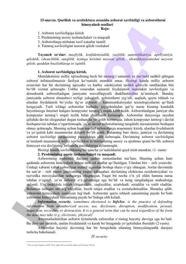 Axborot xavfsizligi va himoyalash usullari