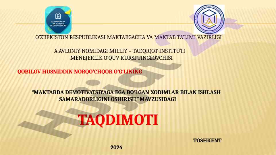 Maktabda demotivatsiyaga ega bo'lgan xodimlar bilan ishlash