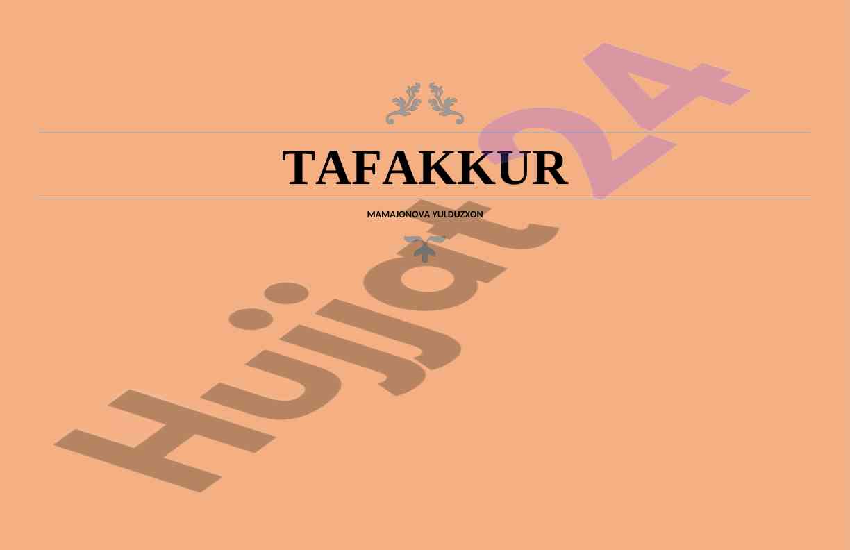 Tafakkur va munosabatlar tahlili