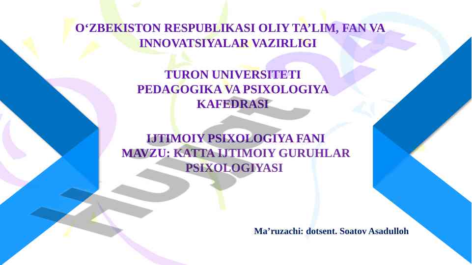 Katta ijtimoiy guruhlar psixologiyasi
