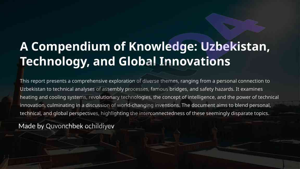 Uzbekistan technology and global innovations overview
