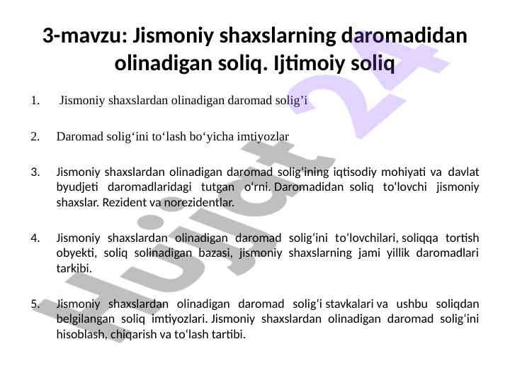 Jismoniy shaxslarning daromadidan olinadigan soliq