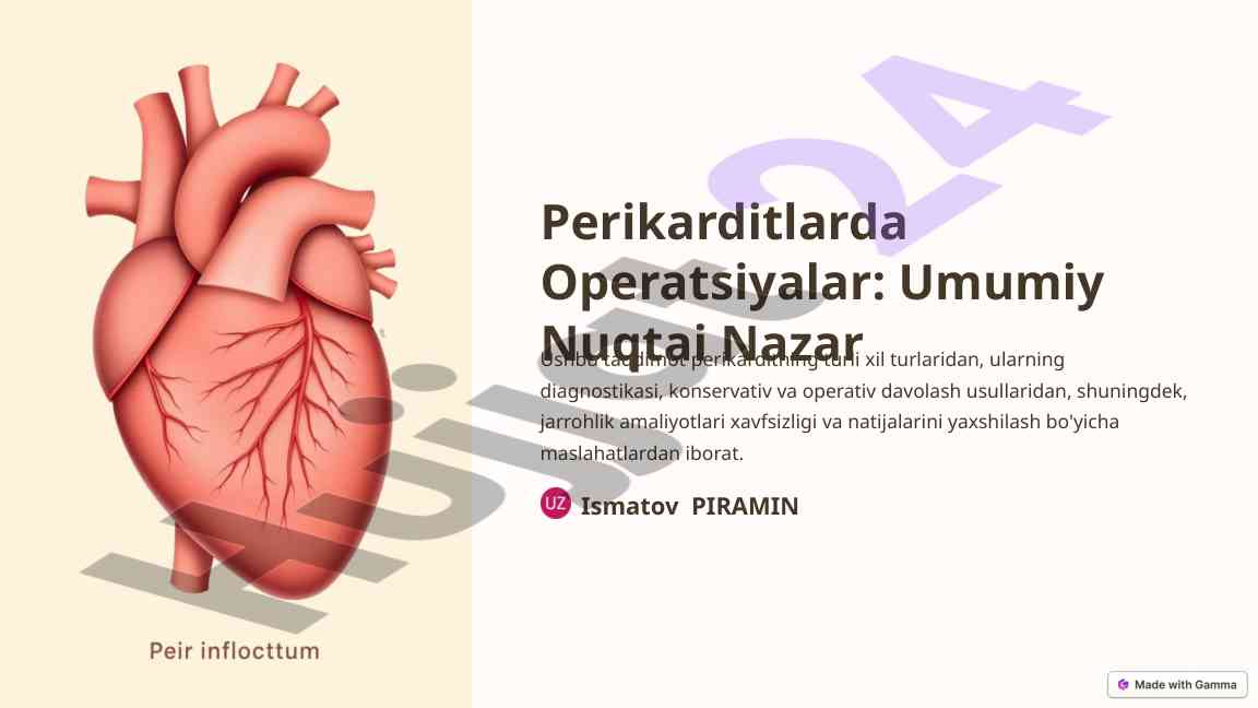 Perikarditlarda operatsiyalar va davolash usullari