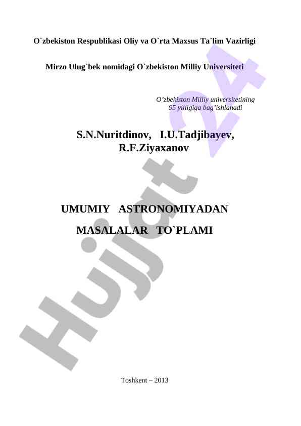 Amaliy astronomiyadan o‘quv qo‘llanma