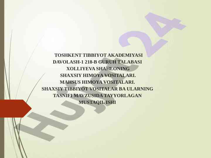 Shaxsiy Himoya Vositalarining Tasnifi