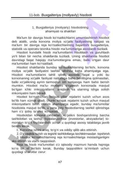 Buxgalteriya hisoboti va uning ahamiyati