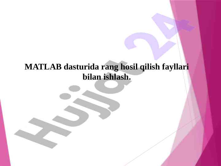 Matlab tasvirlarni ishlash ranglar va tahlil