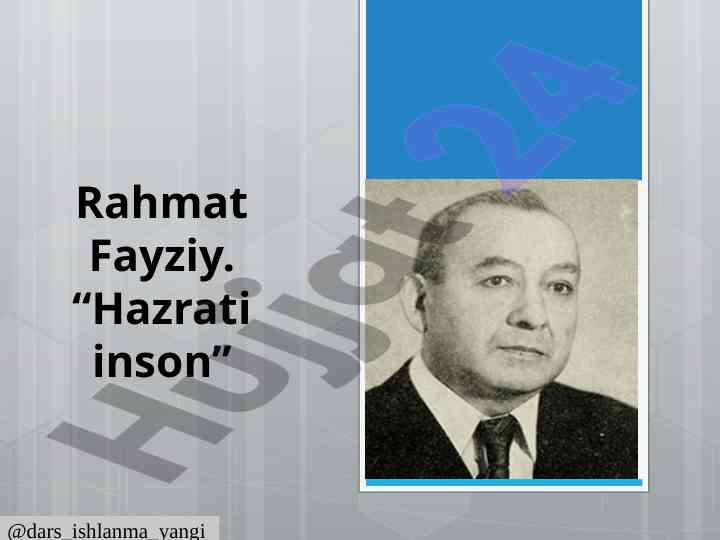 Hazrati inson asarida qahramonlar tahlili