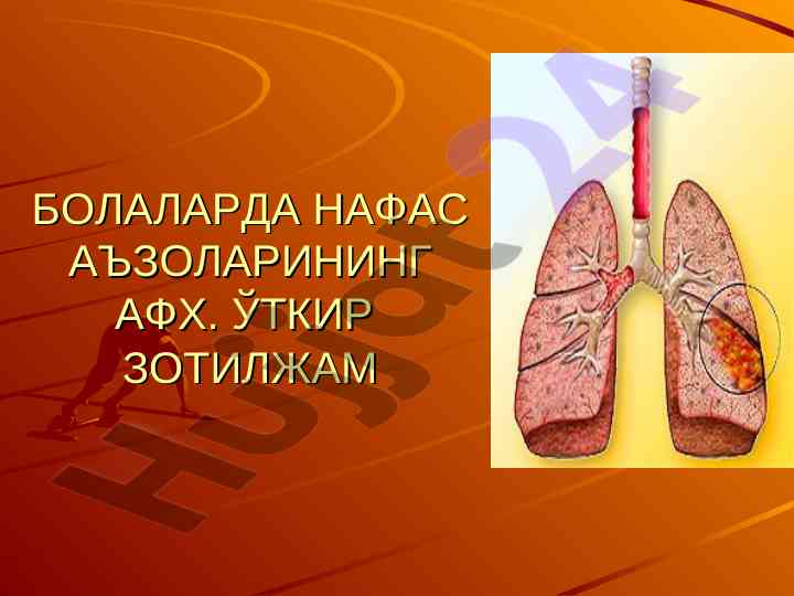 Болаларда нафас аъзоларининг афх тўғрисида