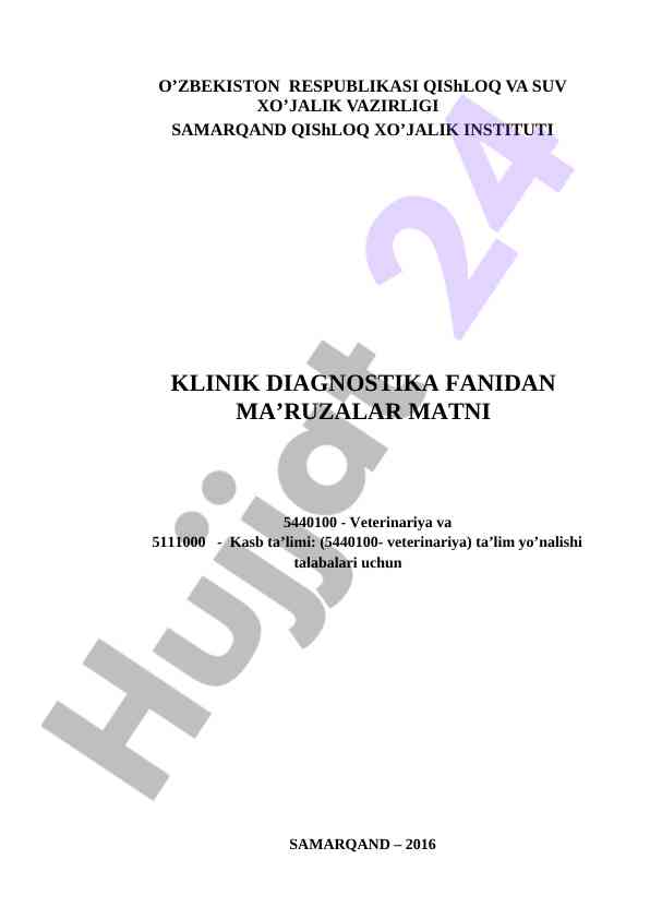 Klinik diagnostika fanidan o'qitish usullari