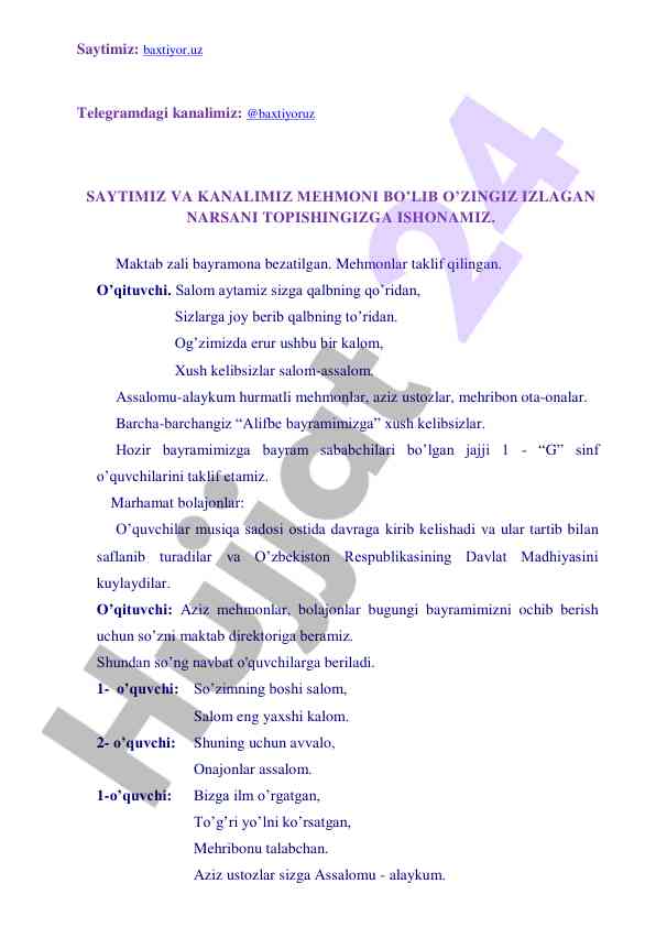 Maktab zali bayramona bezatilgan