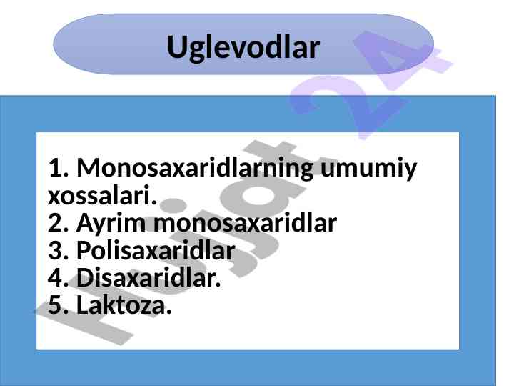 Monosaxaridlarning Umumiy Xossalari Va Turlari