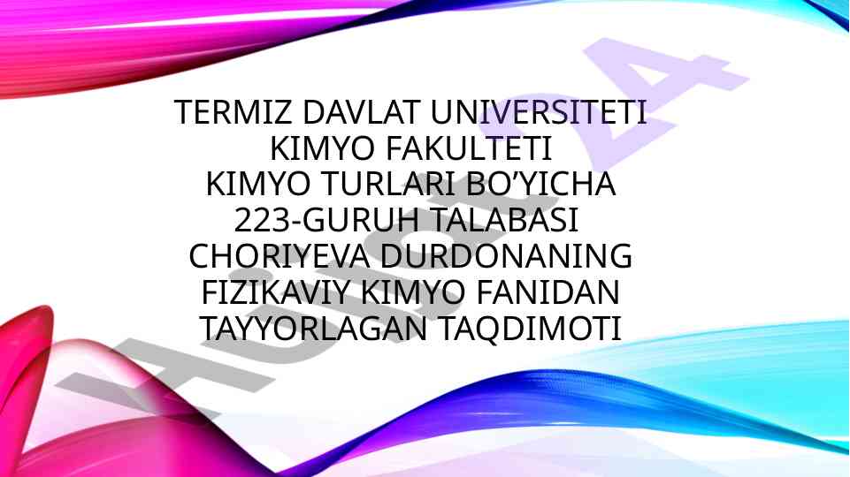Suyuqliklarning sirt tarangligini o’rganish taqdimoti