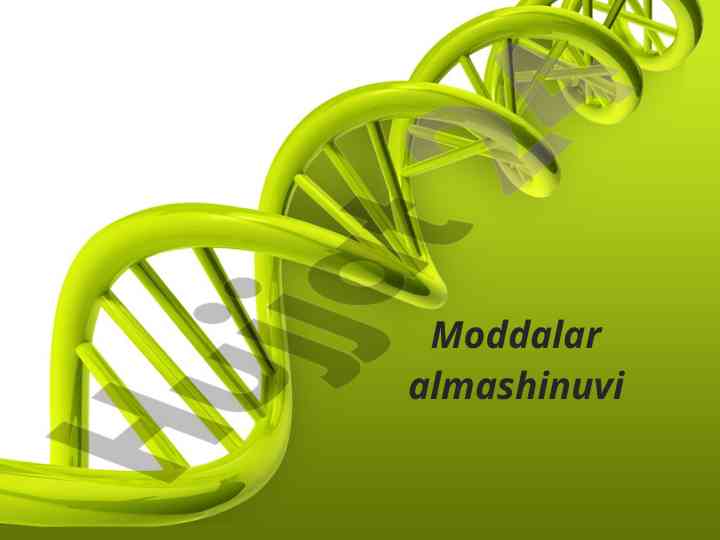 Moddalar almashinuvi va hayot faoliyati