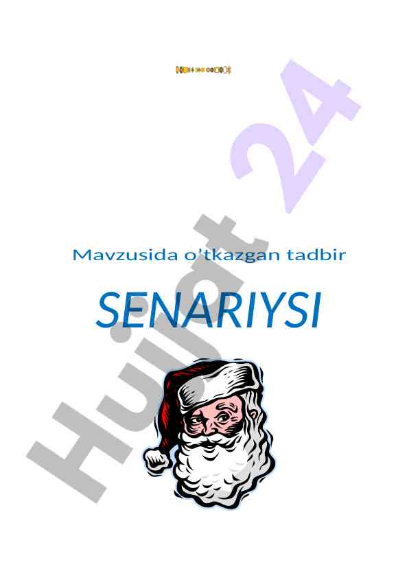 Yangi yil bayrami tadbir senariysi