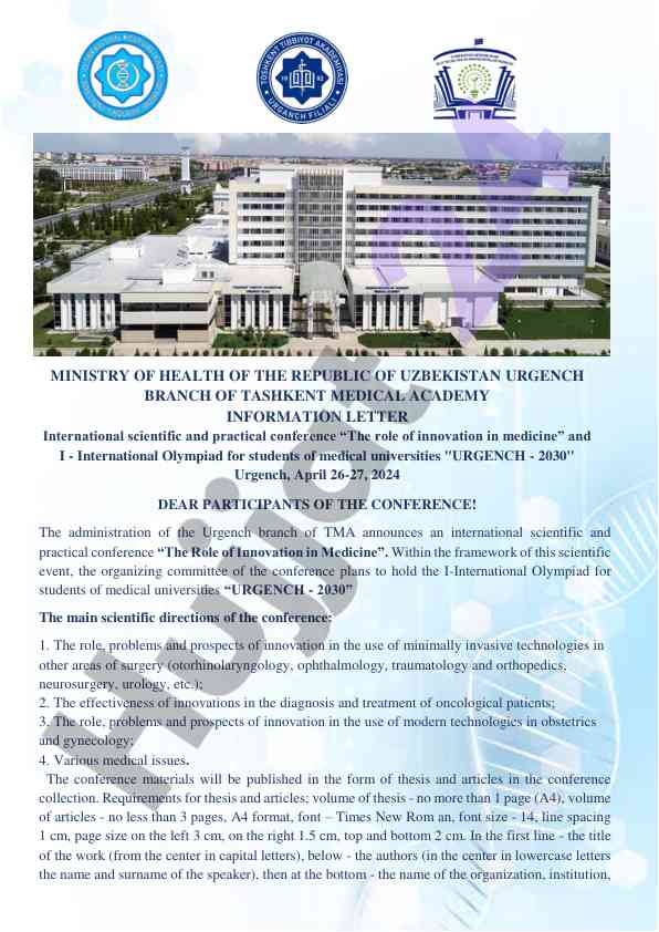 International scientific conference on innovations in medicine