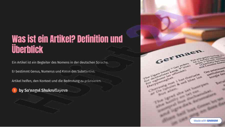 Artikellarni o‘rganish: tushuncha va misollar