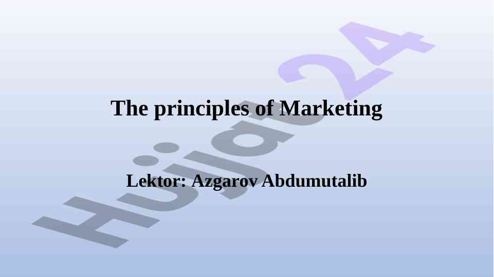 Principles of marketing and advertising strategies