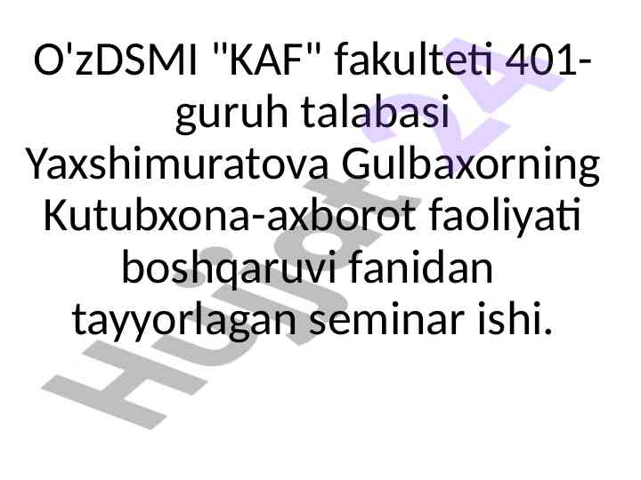 Kutubxona-axborot tashkilotlarining tashkiliy tuzilishi