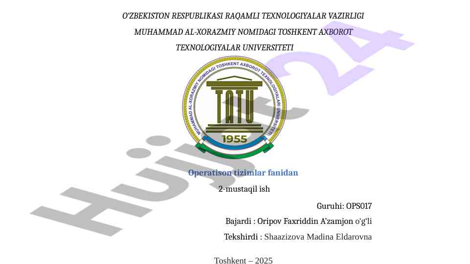 Operatsion Tizimlar Tarixi