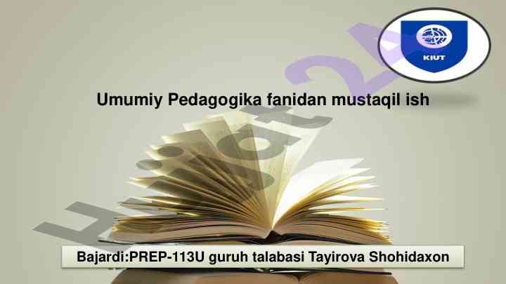 Imom termiziy ning pedagogik qarashlari